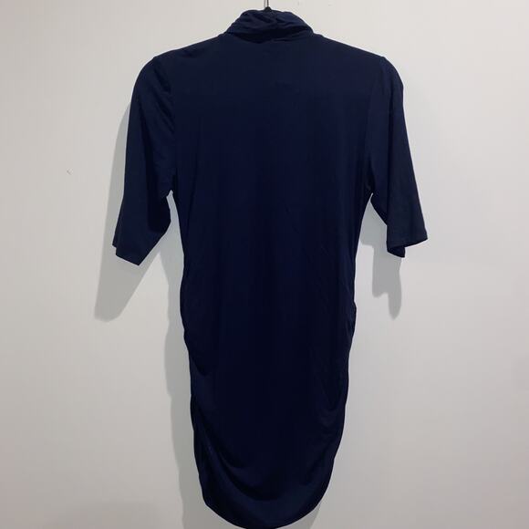 A PEA IN THE POD Maternity Sz S Cowl Neck Navy Sweater Shirt Soft Spandex Fall - Picture 4 of 7